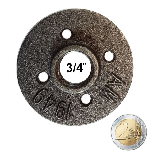 Bride de plancher DECO acier (Qualité déco) filetage 3/4" Ø27 sur filets 