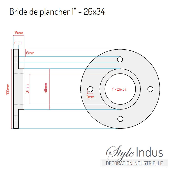Bride de plancher PRO acier (Qualité PRO) 