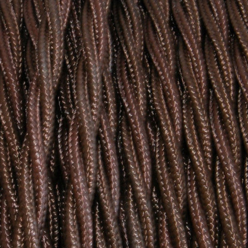 Câble électrique vintage gainé tissus marron 