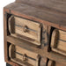 Console bois brut vintage 8 tiroirs 