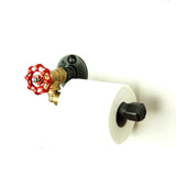 Toilet paper holder with wheel - Model 2 - small cast iron & brass wheel