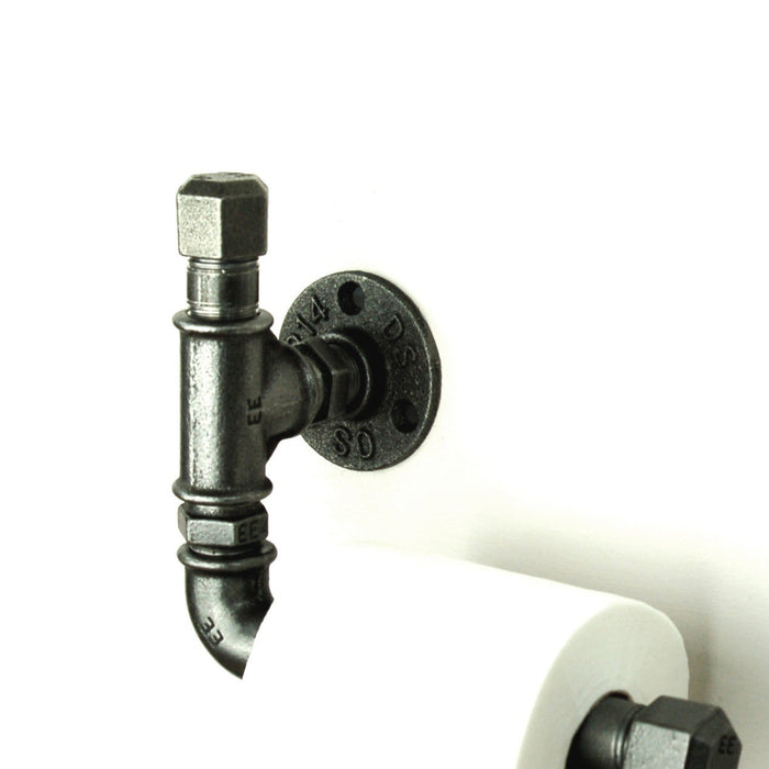 Dérouleur papier WC fonte | petit modèle Distributeurs de papier hygiénique Barre à droite (photo) avec tube+bouchon 