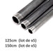 DESTOCKAGE : (Lot de x5 tubes) grande longueur acier Noir filetage 1/2" Ø21 sur filets 1250mm (125cm) 