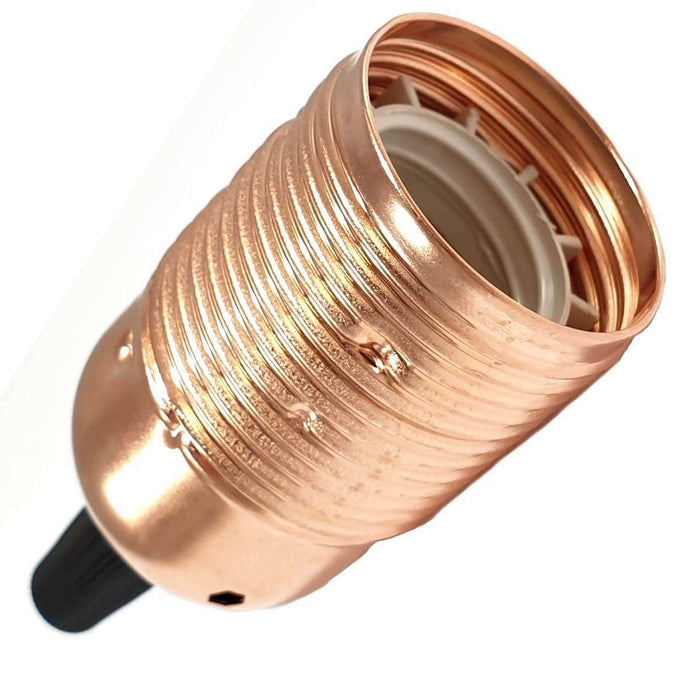 HALOTEC Douille E27 Métallique Cuivre Avec Rondelle - Culot Lampe Filetage Épais