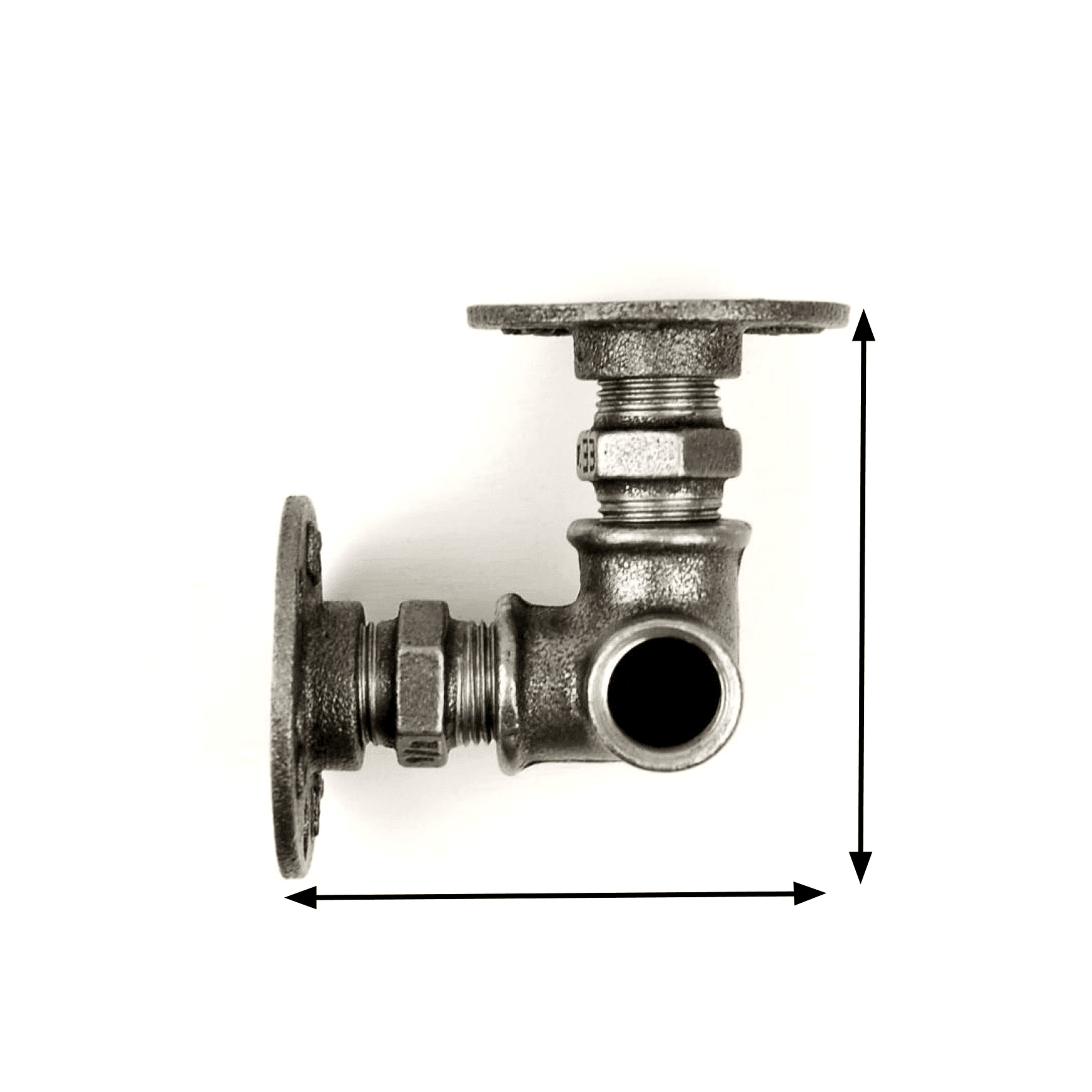 Industrial style bracket with red valve for shelf — styleindus