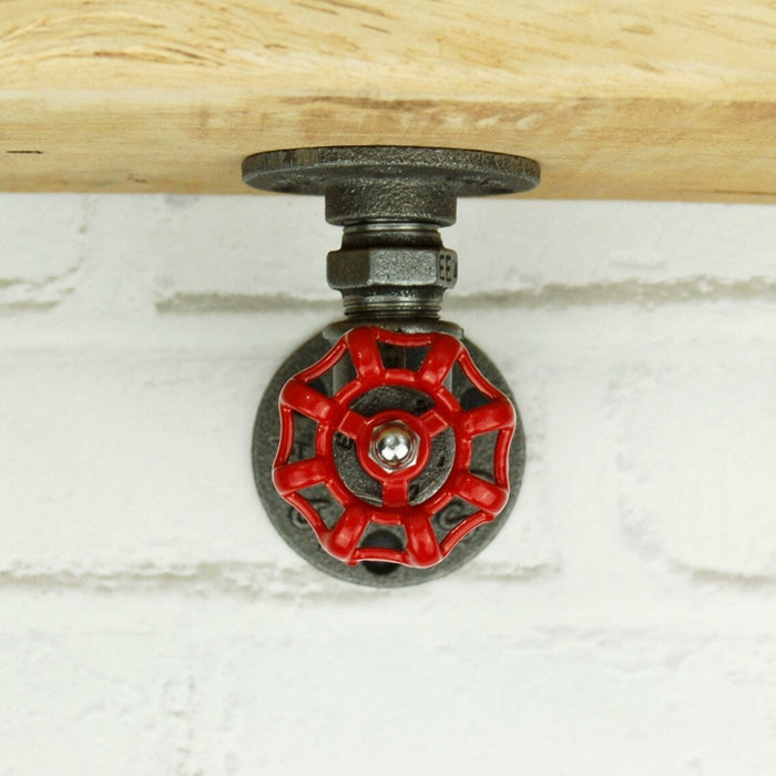 Équerre Rackswitch Bracket for industrial shelving with red metal wheel — styleindus