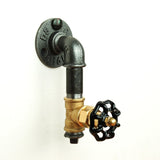 Hook with brass valve head and black handwheel