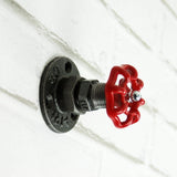 Red handwheel coat hook - Small