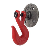 Industrial style coat hook with red hook