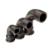 Black cast iron elbow fitting 90° Male/Female Long Sweep Bend