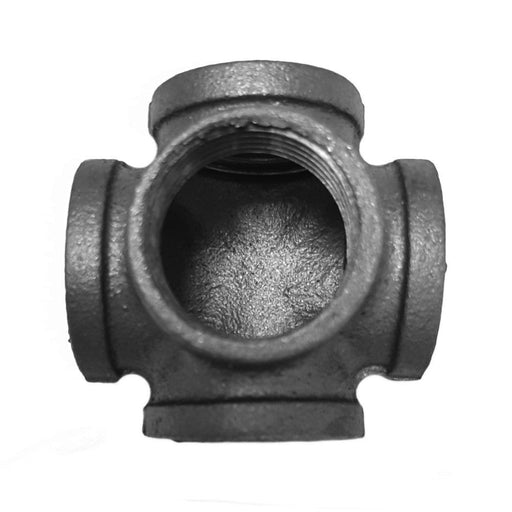 Raccord fonte noire (5 voies) Croix FFFFF filetage 1" Ø34 sur filets 
