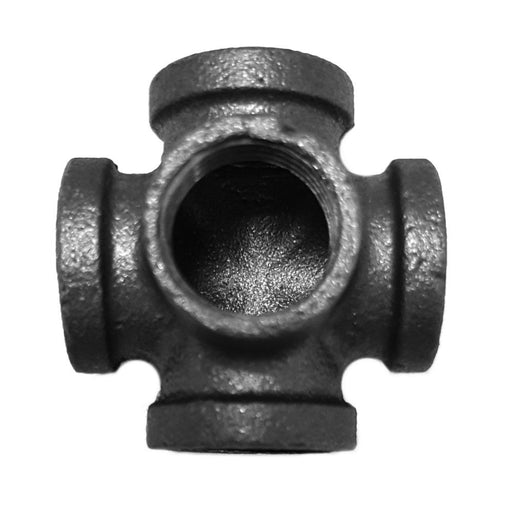 Raccord fonte noire (5 voies) Croix FFFFF filetage 3/4" Ø27 sur filets 