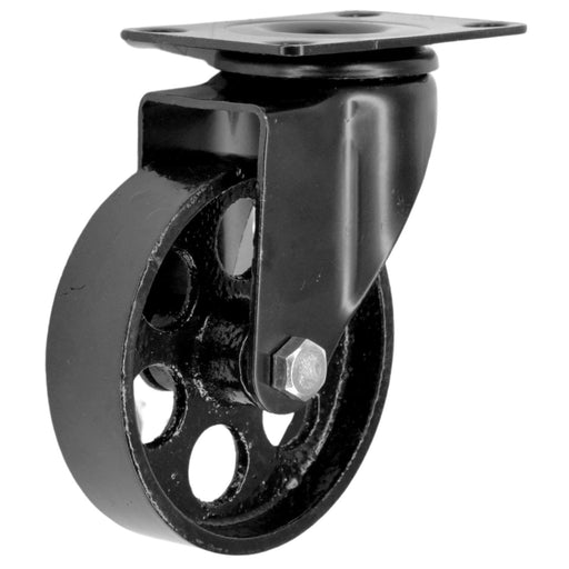 Roulette industrielle noire métal pour meuble - 100mm 