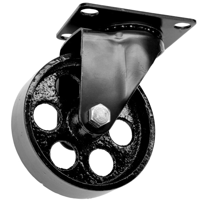 Roulette industrielle noire métal pour meuble - 100mm 