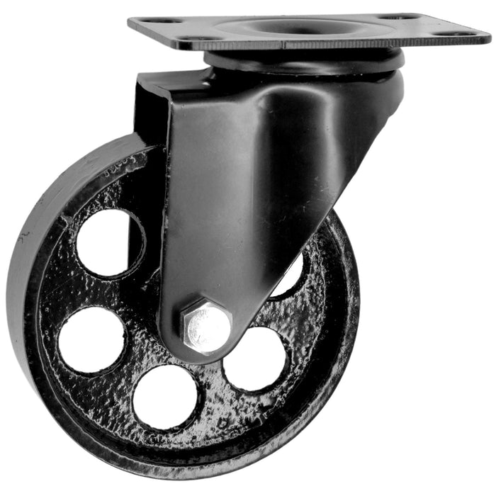 Industriell svart metallhjul för möbler - 100mm
