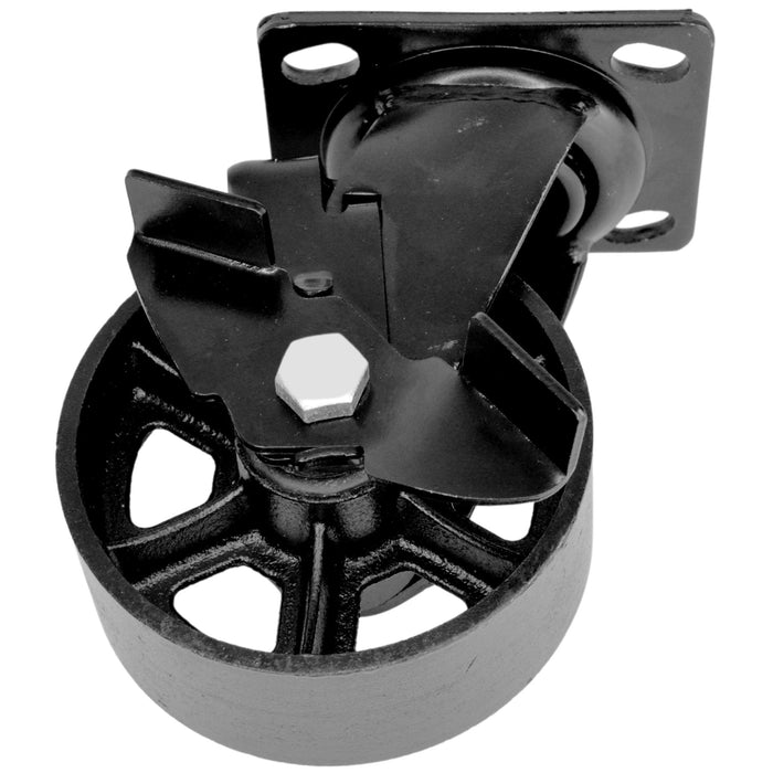 Roulette industrielle noire métal pour meuble - 125mm 