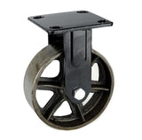 Roda industrial em metal preto para móveis - 125mm