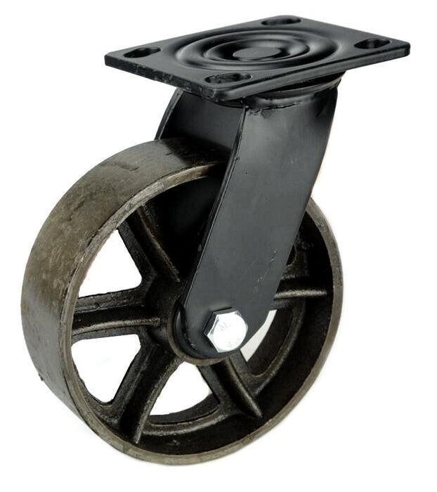 Roulette industrielle noire métal pour meuble - 125mm