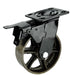 Roulette industrielle noire métal pour meuble Pivotante + Frein 
